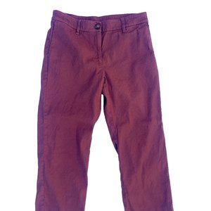 J. Jill Women's Linen Stretch Crop Straight Leg Pants Rust Brown Size 6 Petite